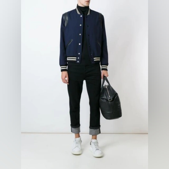 SAINT LAURENT Teddy Jacket in Navy Gabardine Wool (Size 46) - Picture 3 of 9